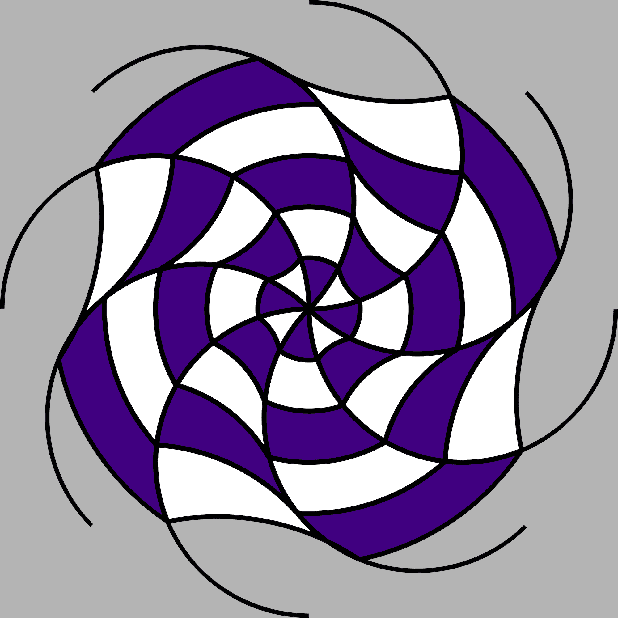 Cool geometric, purple-and-white, spirally thing